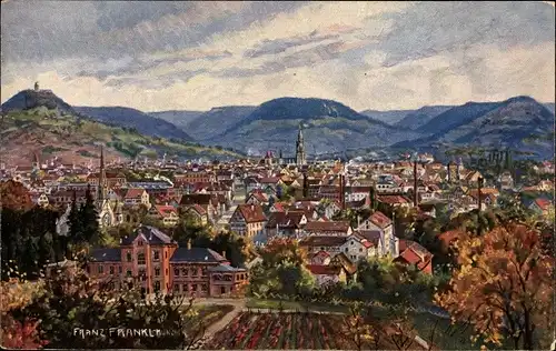 Künstler Ak Frankl, Franz, Reutlingen in Württemberg, Blick auf die Stadt