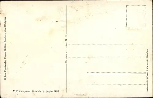 Künstler Ak Compton, E.T. , Boschberg gegen Göll