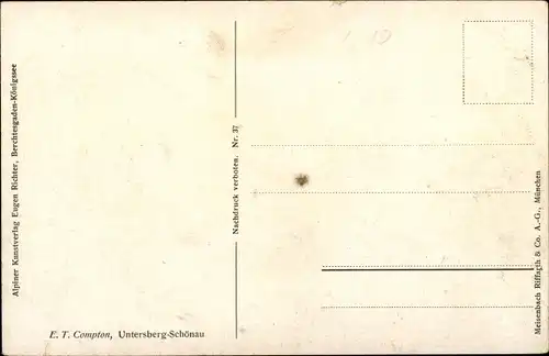 Künstler Ak Compton, E. T., Schönau am Königssee Oberbayern, Untersberg