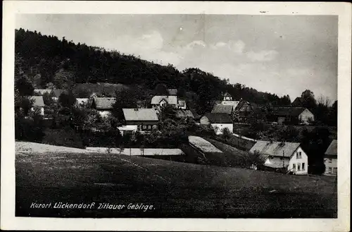 Ak Lückendorf Oybin Oberlausitz, Panorama mit Zittauer Gebirge