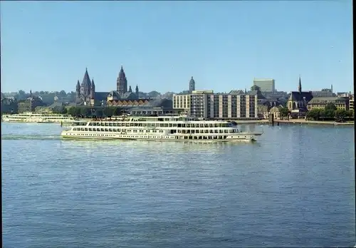 Ak Mainz am Rhein, Rheinpartie, Schiff