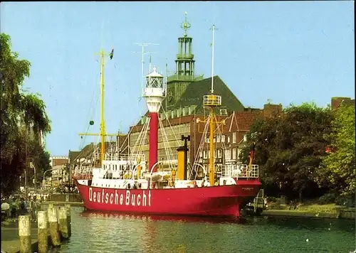 Ak Emden in Ostfriesland, Ratsdelft, Museums-Feuerschiff "Amrumbank/Deutsche Bucht"