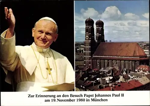 Ak München, Papst Johannes Paul II. 19.11.1980, Frauenkirche
