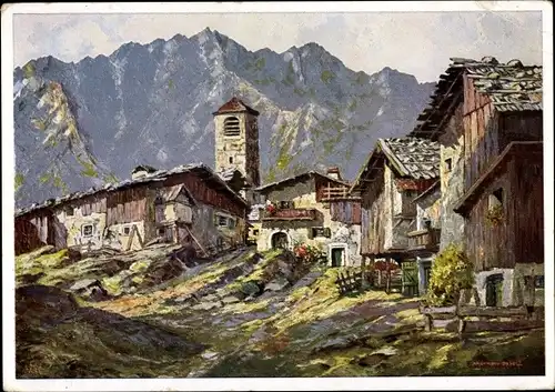 Künstler Ak Ackermann Pasegg, Oberammergau in Oberbayern, aus dem obersten Inntal