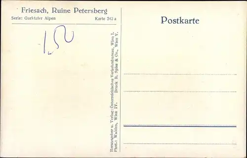 Ak Friesach in Kärnten, Ruine Petersberg