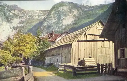 Ak Obertraun Oberösterreich, Dorfpartie