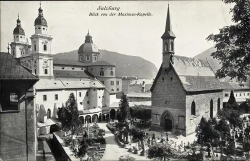 Ak Salzburg, Blick auf den Ort von der Maximus-Kapelle