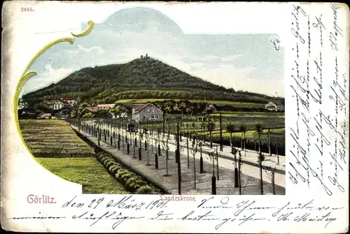 Ak Görlitz in der Lausitz, Landeskrone, Panorama