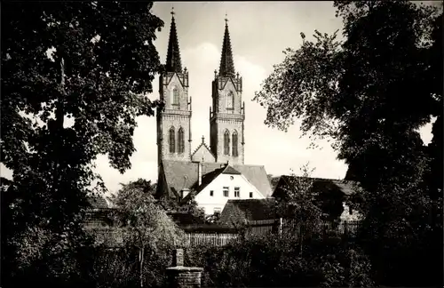 Ak Oschatz in Nordsachsen, Blick von der Promenade zur St. Aegidienkirche