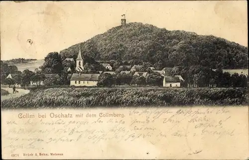 Ak Collm Wermsdorf in Sachsen, Ortsansicht mit dem Collmberg