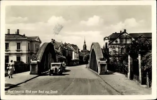 Ak Bad Lausick in Sachsen, Blick vom Bad zur Stadt