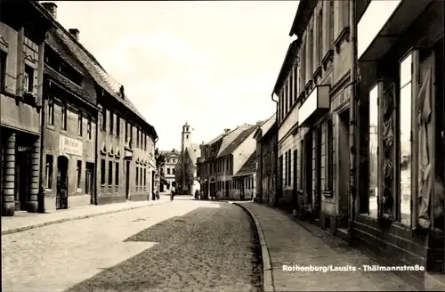 Ak Rothenburg in der Oberlausitz, Blick in die Thälmannstraße