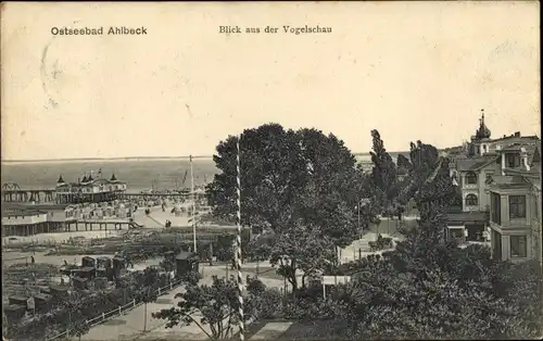 Ak Ostseebad Ahlbeck Heringsdorf auf Usedom, Blick aus der Vogelschau