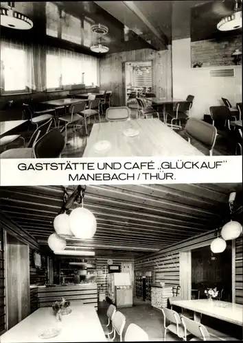 Ak Manebach Ilmenau in Thüringen, Gaststätte und Café Glückauf