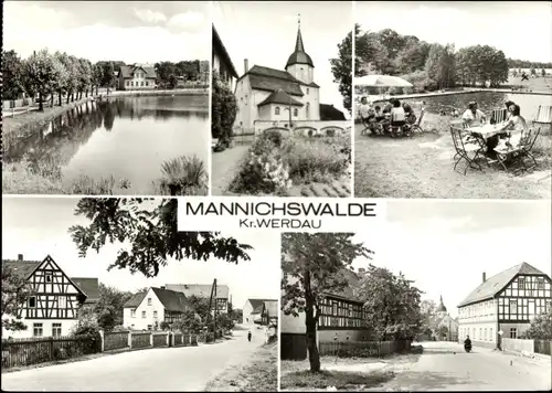 Ak Mannichswalde Crimmitschau in Sachsen, Ortsansichten, Kirche