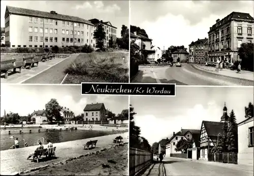 Ak Neukirchen in Sachsen, Straßenpartie, Freibad