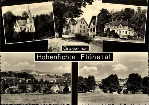 Ak Hohenfichte Flöhatal Augustusburg, Kirche,Wohnhäuser