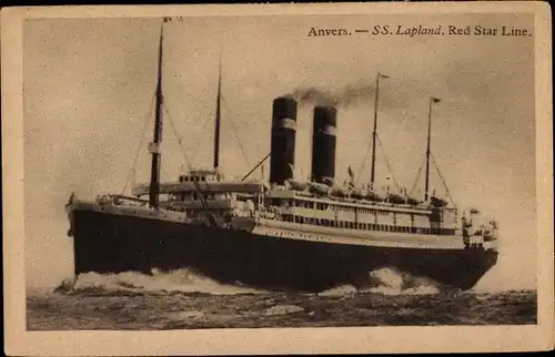 Ak Dampfer S. S. Lapland, Red Star Line