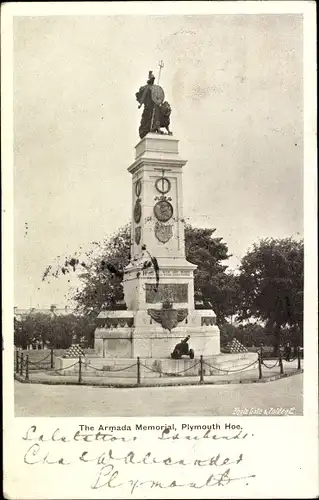 Ak Plymouth Devon England, The Armada Memorial