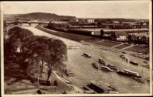 Ak Nottingham East Midlands England, River Trent, Boote und Schiffe