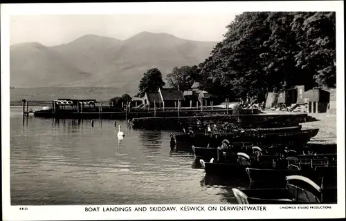 Ak Keswick Cumbria England, Boat Landings and Skiddaw, Keswick on Derwentwater