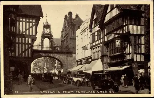 Ak Chester Cheshire England, Eastgate from Foregate