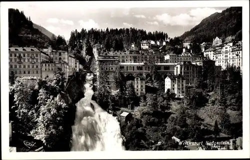 Ak Bad Gastein Badgastein in Salzburg, Thermalbad, Wasserfall
