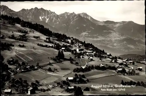 Ak Raggal Großwalsertal Österreich, Panorama mit Gebirge