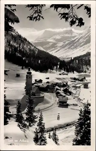 Ak Lech am Arlberg Vorarlberg, Panorama im Schnee
