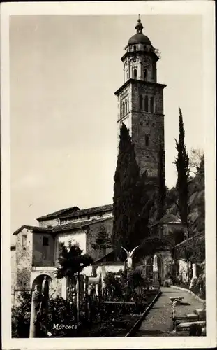 Ak Morcote Kanton Tessin, Friedhof, Turm