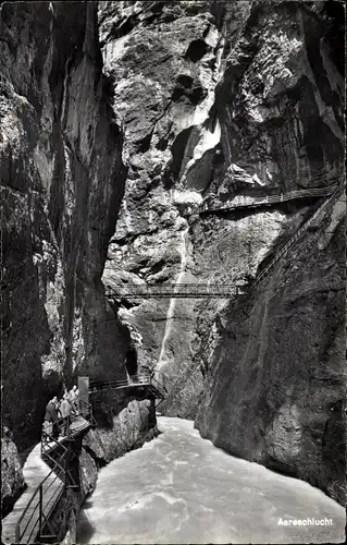 Ak Meiringen Kanton Bern, Gorge de l'Aare, Aareschlucht