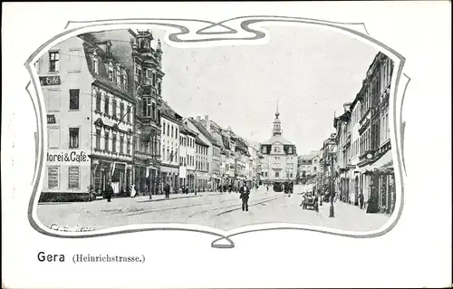 Jugendstil Ak Gera in Thüringen, Heinrichstraße, Konditorei