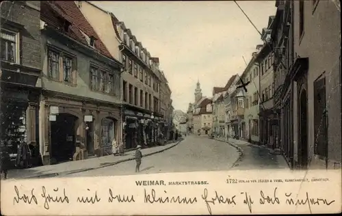 Ak Weimar in Thüringen, Marktstraße