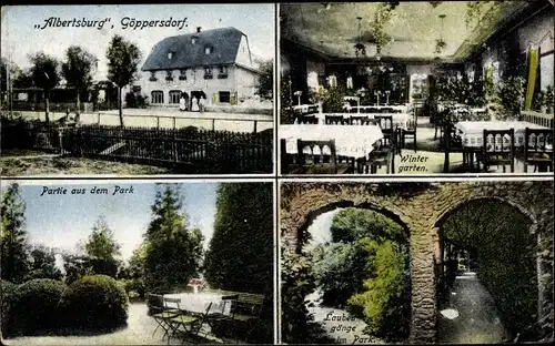 Ak Göppersdorf Burgstädt in Sachsen, Gasthaus Albertsburg, Innenansicht