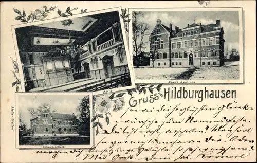 Ak Hildburghausen in Thüringen, Neues Seminar, Schule, Aula, Innenansicht