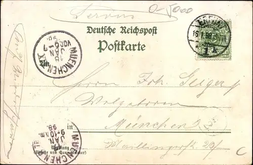 Litho Erfurt in Thüringen, Gasthaus Waldhaus, Panorama