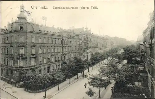 Ak Chemnitz in Sachsen, Zschopauerstraße, oberer Teil