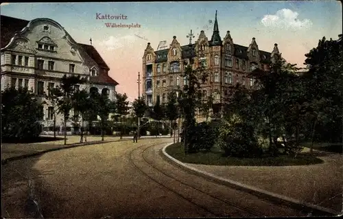 Ak Katowice Kattowitz Oberschlesien, Wilhelmsplatz