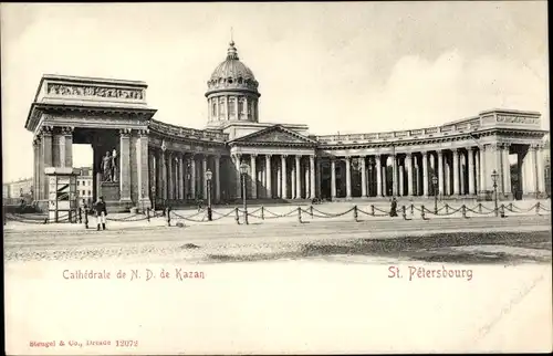 Ak Sankt Petersburg Russland, Cathédrale de N D de Kazan, vue générale