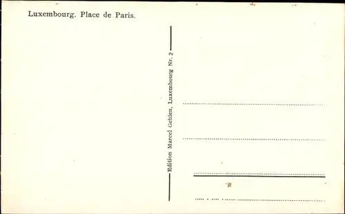 Ak Luxemburg Luxembourg, Place de Paris, Straßenbahn