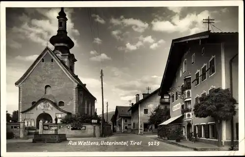 Ak Wattens in Tirol, Straßenpartie
