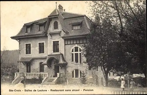 Ak Sainte Croix Kanton Waadt, Salles de Lecture, Restaurant sans alcool, Pension