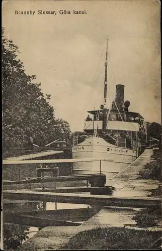 Ak Schweden, Brunnby Slussar, Göta kanal