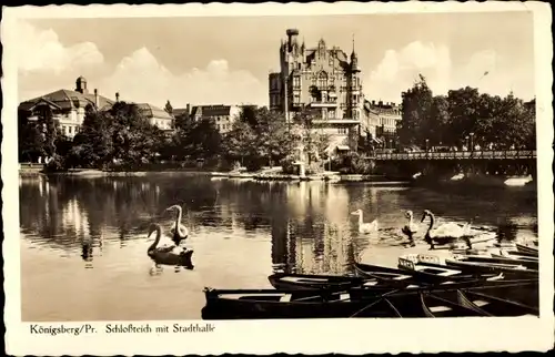 Ak Kaliningrad Königsberg Ostpreußen, Schlossteich, Stadthalle