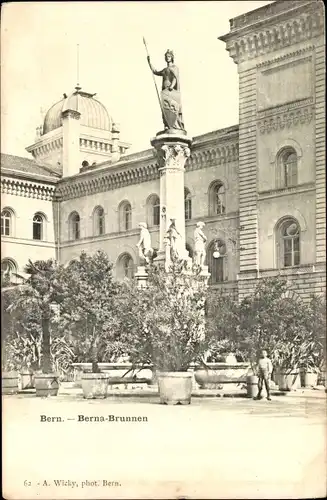Ak Bern Stadt Schweiz, Berna Brunnen