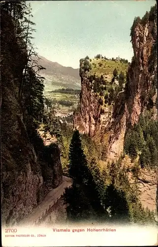 Ak Viamala Kt. Graubünden, Panorama gegen Hohenrhätien