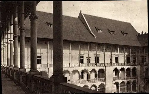 Ak Kraków Krakau Polen, Wawel, Podworzec arkadowy