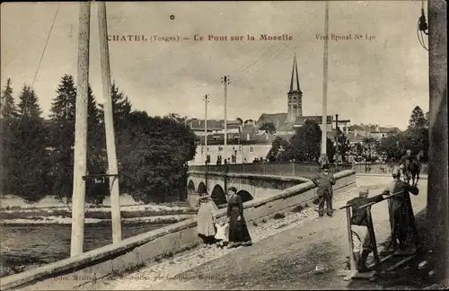 Ak Châtel sur Moselle Vosges, Le Pont sur la Moselle
