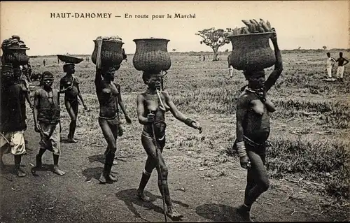 Ak Haut Dahomey Benin, En route pour le Marché, Frauen, Busen