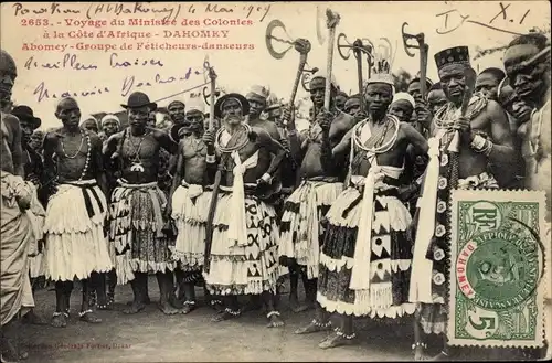 Ak Dahomey Benin, Abomey, Groupe de Feticheurs danseurs